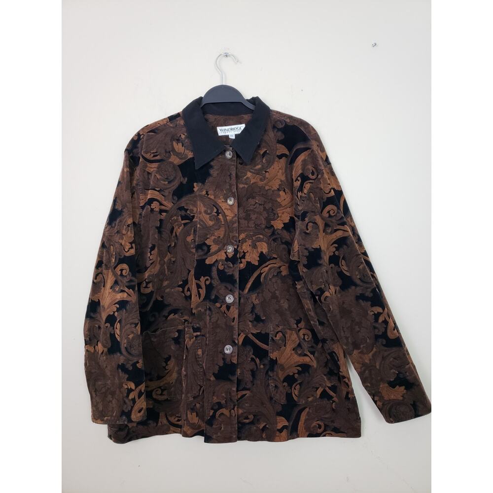Vintage Windridge Cheryl Nash Jacket XL Corduroy Cottagecore Boho Tapestry USA